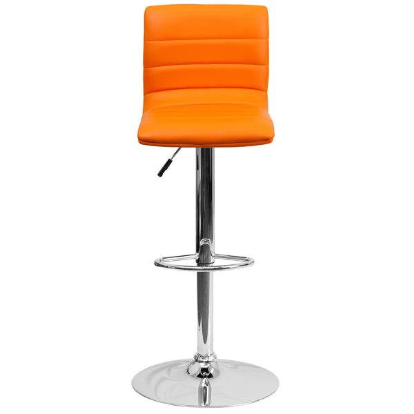 Flash Furniture CH-92023-1-ORG-GG Orange Vinyl Contemporary Adjustable Height Barstool 3 Flash Furniture CH-92023-1-ORG-GG Orange Vinyl Contemporary Adjustable Height Barstool - Image 3