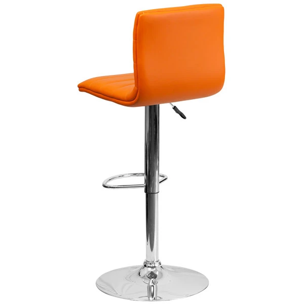 Flash Furniture CH-92023-1-ORG-GG Orange Vinyl Contemporary Adjustable Height Barstool 2 Flash Furniture CH-92023-1-ORG-GG Orange Vinyl Contemporary Adjustable Height Barstool - Image 2
