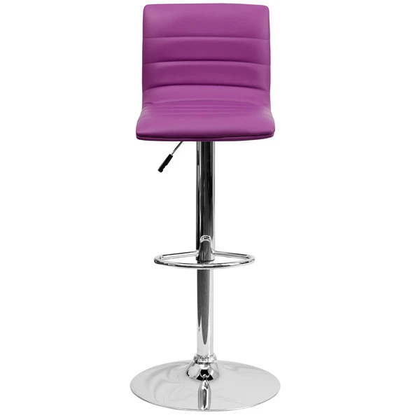 Flash Furniture CH-92023-1-PUR-GG Purple Vinyl Contemporary Adjustable Height Barstool 3 Flash Furniture CH-92023-1-PUR-GG Purple Vinyl Contemporary Adjustable Height Barstool - Image 3
