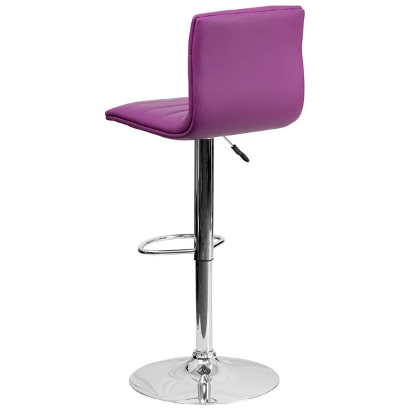 Flash Furniture CH-92023-1-PUR-GG Purple Vinyl Contemporary Adjustable Height Barstool 2 Flash Furniture CH-92023-1-PUR-GG Purple Vinyl Contemporary Adjustable Height Barstool - Image 2