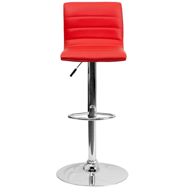 Flash Furniture CH-92023-1-RED-GG Red Vinyl Contemporary Adjustable Height Barstool 3 Flash Furniture CH-92023-1-RED-GG Red Vinyl Contemporary Adjustable Height Barstool - Image 3