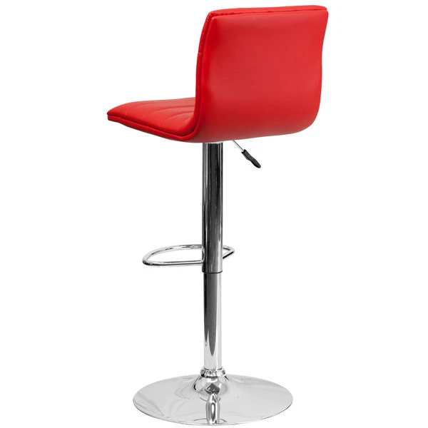 Flash Furniture CH-92023-1-RED-GG Red Vinyl Contemporary Adjustable Height Barstool 2 Flash Furniture CH-92023-1-RED-GG Red Vinyl Contemporary Adjustable Height Barstool - Image 2