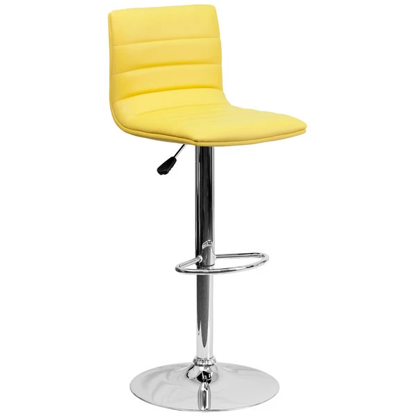 Flash Furniture CH-92023-1-YEL-GG Yellow Vinyl Contemporary Adjustable Height Barstool 1 Flash Furniture CH-92023-1-YEL-GG Yellow Vinyl Contemporary Adjustable Height Barstool