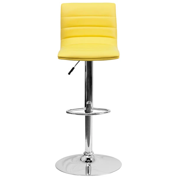Flash Furniture CH-92023-1-YEL-GG Yellow Vinyl Contemporary Adjustable Height Barstool 3 Flash Furniture CH-92023-1-YEL-GG Yellow Vinyl Contemporary Adjustable Height Barstool - Image 3