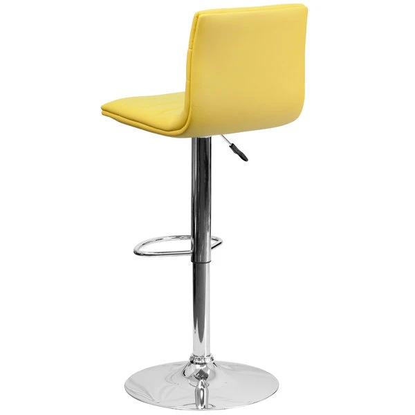 Flash Furniture CH-92023-1-YEL-GG Yellow Vinyl Contemporary Adjustable Height Barstool 2 Flash Furniture CH-92023-1-YEL-GG Yellow Vinyl Contemporary Adjustable Height Barstool - Image 2