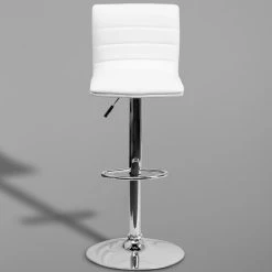 Flash Furniture CH-92023-1-WH-GG White Vinyl Contemporary Adjustable Height Barstool 5 Flash Furniture CH-92023-1-WH-GG White Vinyl Contemporary Adjustable Height Barstool -Zown Shop 1821480