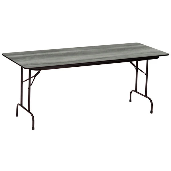 Correll 18" X 60" New England Driftwood Finish Premium Laminate 3/4" High Pressure Heavy-Duty Folding Table 1 Correll 18" X 60" New England Driftwood Finish Premium Laminate 3/4" High Pressure Heavy-Duty Folding Table