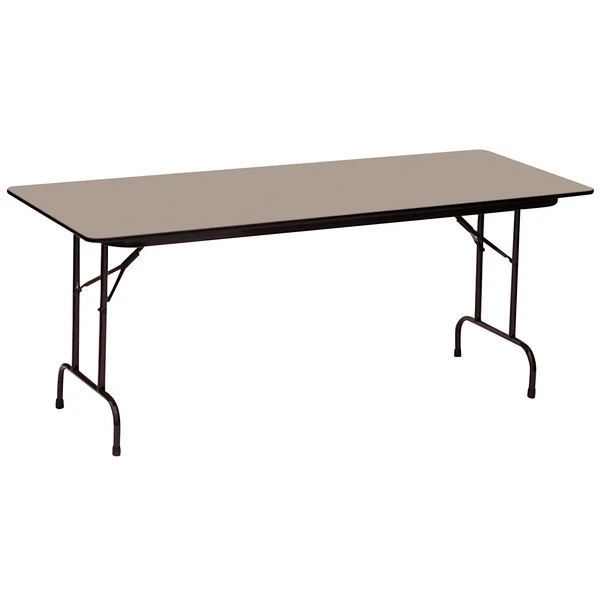 Correll 18" X 96" Savannah Sand Finish Premium Laminate 3/4" High Pressure Heavy-Duty Folding Table 1 Correll 18" X 96" Savannah Sand Finish Premium Laminate 3/4" High Pressure Heavy-Duty Folding Table