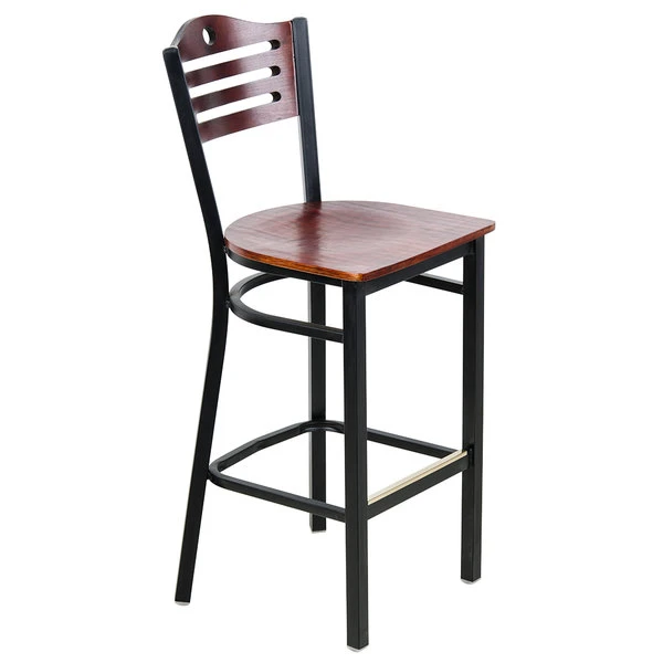 Lancaster Table & Seating Mahogany Finish Bar Height Bistro Chair 2 Lancaster Table & Seating Mahogany Finish Bar Height Bistro Chair - Image 2
