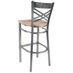Lancaster Table & Seating Clear Coat Finish Cross Back Bar Stool With Driftwood Seat 7 Lancaster Table & Seating Clear Coat Finish Cross Back Bar Stool With Driftwood Seat -Zown Shop 1844821