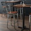 Lancaster Table & Seating Clear Coat Finish Cross Back Bar Stool With Antique Walnut Wood Seat
