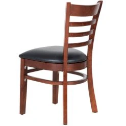 Lancaster Table & Seating Mahogany Finish Wooden Ladder Back Chair With 2 1/2" Padded Seat -Zown Shop 1845390