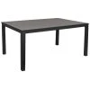BFM Seating Seaside 35" X 72" Black Metal Bolt-Down Standard Height Table With Gray Synthetic Teak Top