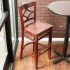 Lancaster Table & Seating Mahogany Finish Wooden Diamond Back Bar Height Chair