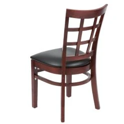 Lancaster Table & Seating Mahogany Wooden Window Back Chair With 2 1/2" Padded Seat -Zown Shop 1845792