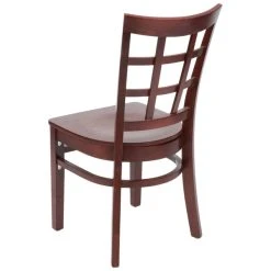 Lancaster Table & Seating Mahogany Finish Wooden Window Back Cafe Chair -Zown Shop 1845799