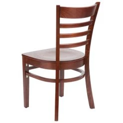 Lancaster Table & Seating Mahogany Finish Wooden Ladder Back Cafe Chair -Zown Shop 1846227
