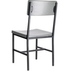 BFM Seating Memphis Sand Black Steel Side Chair With Gray Ash Wooden Back And Seat 6 BFM Seating Memphis Sand Black Steel Side Chair With Gray Ash Wooden Back And Seat -Zown Shop 1847769