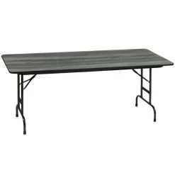 Correll 30" X 96" Premium Laminate 3/4" New England Driftwood Adjustable Height High-Pressure Heavy-Duty Folding Table