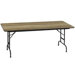 Correll 30" X 60" Premium Laminate 3/4" Colonial Hickory Adjustable Height High-Pressure Heavy-Duty Folding Table