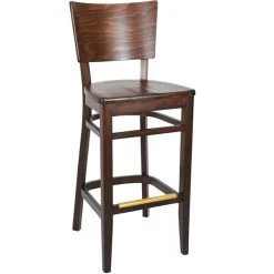 BFM Seating Aston Dark Walnut Beechwood Barstool