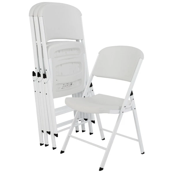 Lifetime 80359 White Contoured Folding Chair - 4/Pack 4 Lifetime 80359 White Contoured Folding Chair - 4/Pack - Image 4