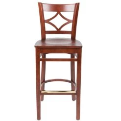 Lancaster Table & Seating Mahogany Finish Wooden Diamond Back Bar Height Chair -Zown Shop 1866794