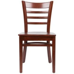 Lancaster Table & Seating Mahogany Finish Wooden Ladder Back Cafe Chair -Zown Shop 1867194