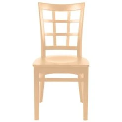 Lancaster Table & Seating Natural Finish Wooden Window Back Cafe Chair -Zown Shop 1867308