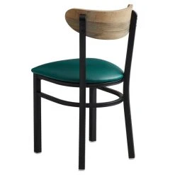 LT&S Boomerang Series Lancaster Table & Seating Boomerang Black Finish Chair With 2 1/2" Green Vinyl Padded Seat And Driftwood Back 5 LT&S Boomerang Series Lancaster Table & Seating Boomerang Black Finish Chair With 2 1/2" Green Vinyl Padded Seat And Driftwood Back -Zown Shop 1870030