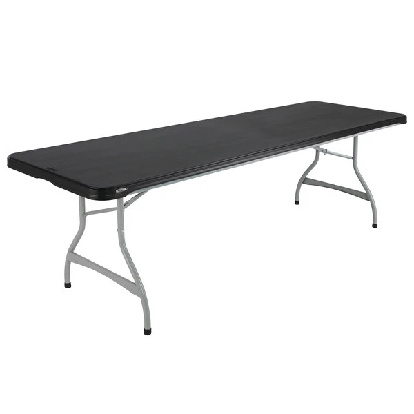 Lifetime 480462 96" X 30" Black Plastic Nesting Folding Table - 4/Pack 2 Lifetime 480462 96" X 30" Black Plastic Nesting Folding Table - 4/Pack - Image 2