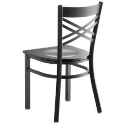 Lancaster Table & Seating Black Finish Cross Back Chair With Black Wood Seat 6 Lancaster Table & Seating Black Finish Cross Back Chair With Black Wood Seat -Zown Shop 1895248