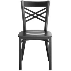 Lancaster Table & Seating Black Finish Cross Back Chair With Black Wood Seat 7 Lancaster Table & Seating Black Finish Cross Back Chair With Black Wood Seat -Zown Shop 1895249