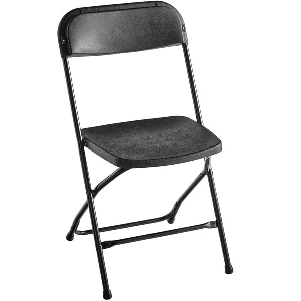 Lancaster Table & Seating Black Textured And Contoured Folding Chair 2 Lancaster Table & Seating Black Textured And Contoured Folding Chair - Image 2