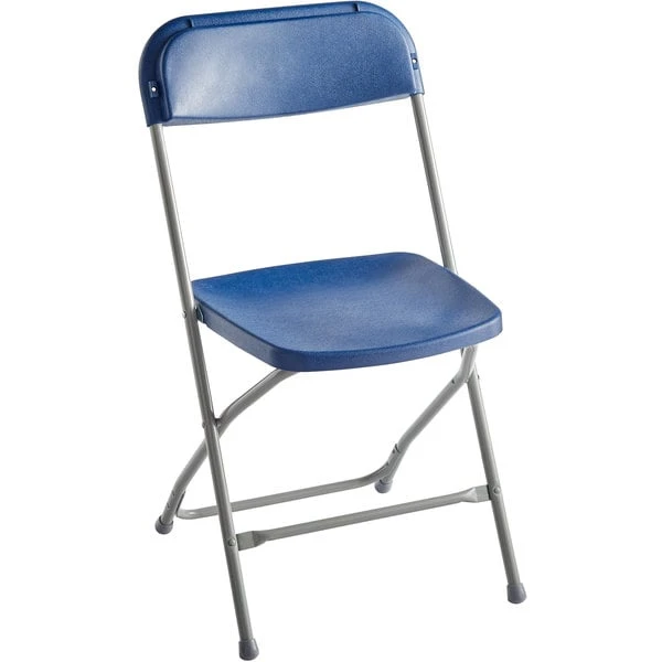 Lancaster Table & Seating Blue Textured And Contoured Folding Chair 2 Lancaster Table & Seating Blue Textured And Contoured Folding Chair - Image 2