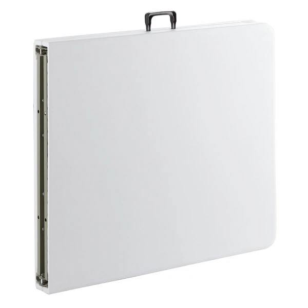 Lancaster Table & Seating 30" X 72" Heavy-Duty Granite White Plastic Bi-Folding Table 4 Lancaster Table & Seating 30" X 72" Heavy-Duty Granite White Plastic Bi-Folding Table - Image 4