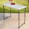Lifetime 4428 48" X 24" White Granite Plastic Light-Duty Adjustable Fold-In-Half Table