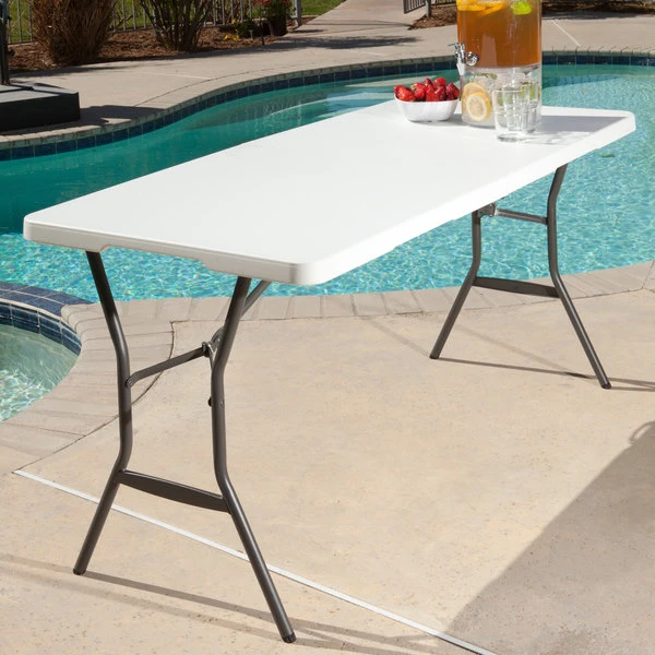 Lifetime 4534 60" X 28" White Granite Plastic Light-Duty Fold-In-Half Table 1 Lifetime 4534 60" X 28" White Granite Plastic Light-Duty Fold-In-Half Table