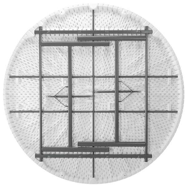 Lifetime 22673 72" Round White Granite Plastic Folding Table 2 Lifetime 22673 72" Round White Granite Plastic Folding Table - Image 2