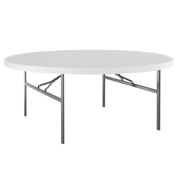 Lifetime 22673 72" Round White Granite Plastic Folding Table 1 Lifetime 22673 72" Round White Granite Plastic Folding Table