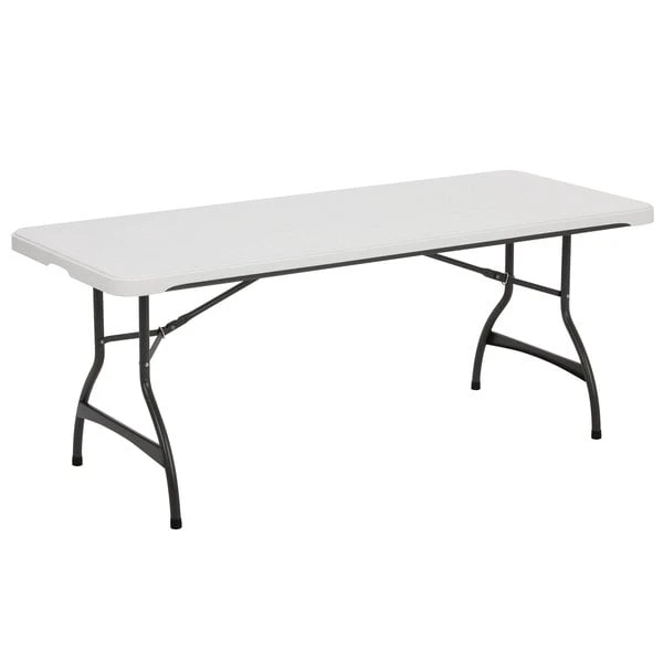 Lifetime 80306 72" X 30" White Granite Plastic Nesting Folding Table 2 Lifetime 80306 72" X 30" White Granite Plastic Nesting Folding Table - Image 2