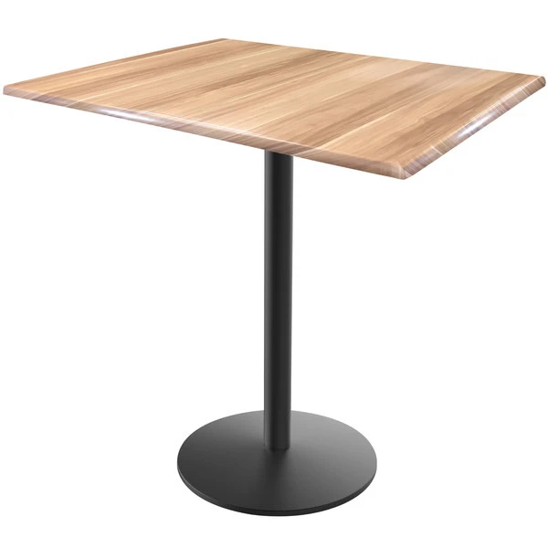 Holland Bar Stool OD214-2236BWOD3048NAT EnduroTop 30" X 48" Natural Wood Laminate Indoor / Outdoor Counter Height Table With Round Base 1 Holland Bar Stool OD214-2236BWOD3048NAT EnduroTop 30" X 48" Natural Wood Laminate Indoor / Outdoor Counter Height Table With Round Base