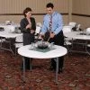 Lifetime 22960 46" Round White Granite Plastic Folding Table