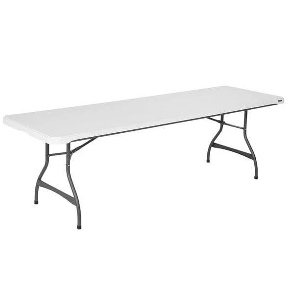 Lifetime 80344 96" X 30" White Granite Plastic Nesting Folding Table - 4/Pack 2 Lifetime 80344 96" X 30" White Granite Plastic Nesting Folding Table - 4/Pack - Image 2