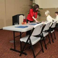 Lifetime 480126 72" X 30" Putty Professional-Grade Plastic Folding Table - 4/Pack -Zown Shop 1917164