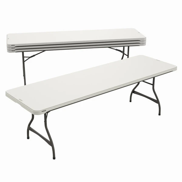 Lifetime 80707 96" X 30" Almond Plastic Nesting Folding Table - 4/Pack 3 Lifetime 80707 96" X 30" Almond Plastic Nesting Folding Table - 4/Pack - Image 3