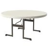 Lifetime 80252 60" Round Almond Professional-Grade Plastic Folding Table
