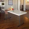 Lifetime 80382 72" X 30" Almond Plastic Fold-In-Half Table
