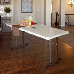 Lifetime 80382 72" X 30" Almond Plastic Fold-In-Half Table