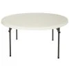 Lifetime 280435 60" Round Almond Plastic Nesting Folding Table
